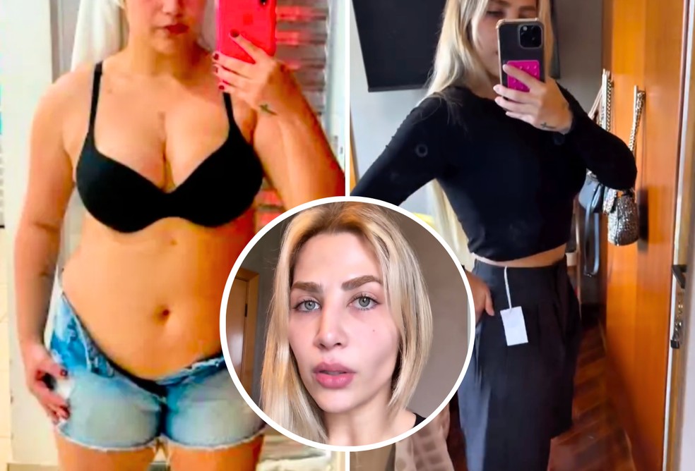 Jéssica Beatriz Costa em antes e depois — Foto: Reprodução/Instagram