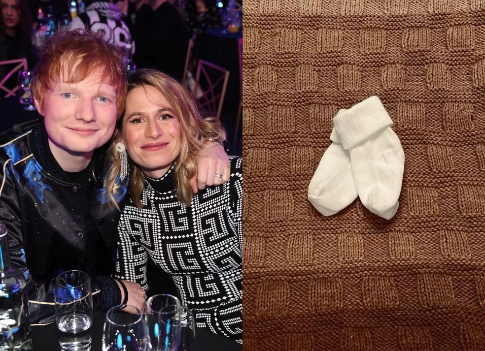 Ed Sheeran e Cherry Seaborn receberam Jupiter — Foto: Getty Images e Reprodução / Instagram