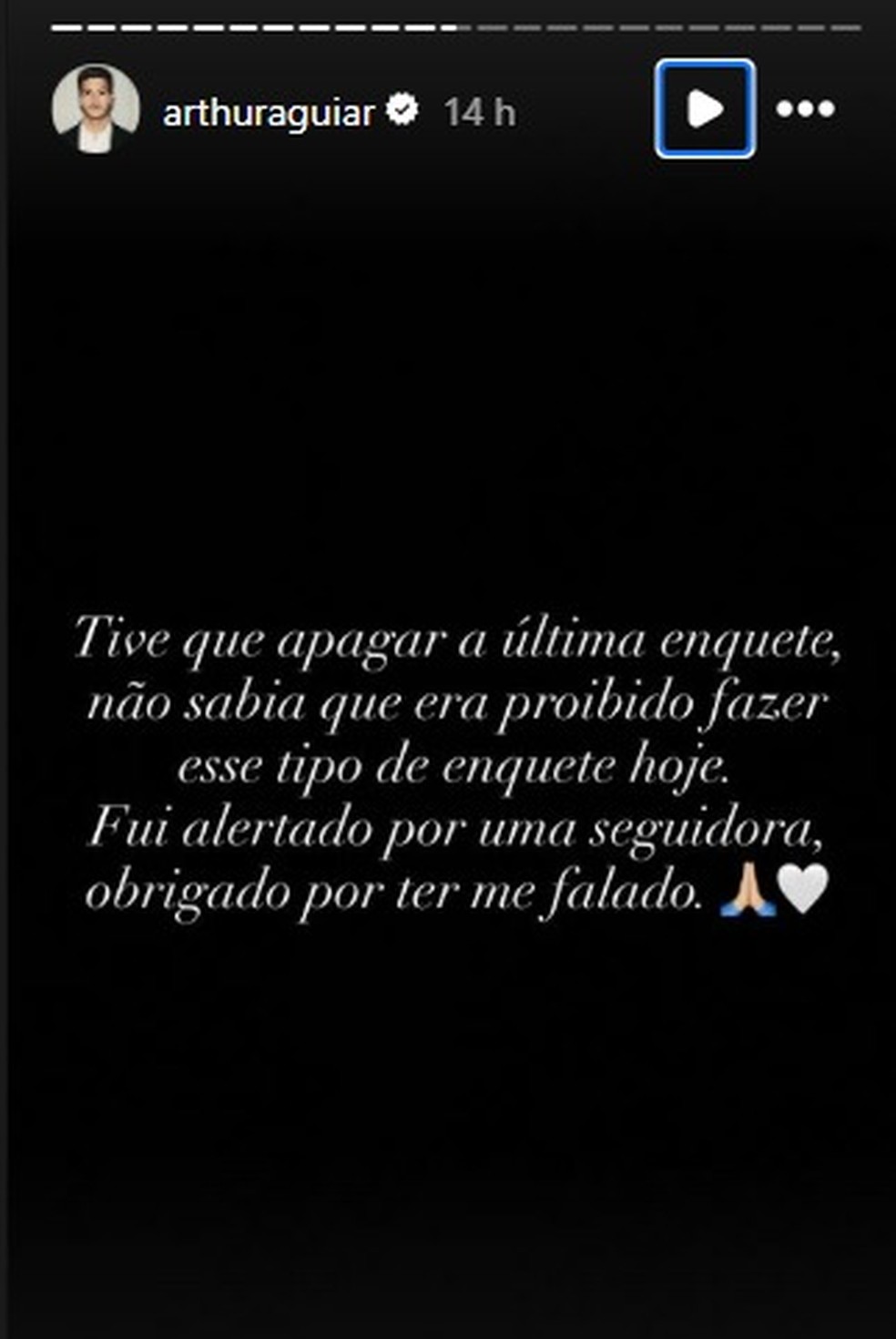 Post de Arthur Aguiar — Foto: Reprodução | Instagram