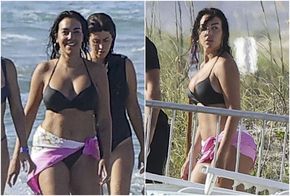 Georgina Rodríguez curtiu praia em Miami — Foto: The Grosby Group