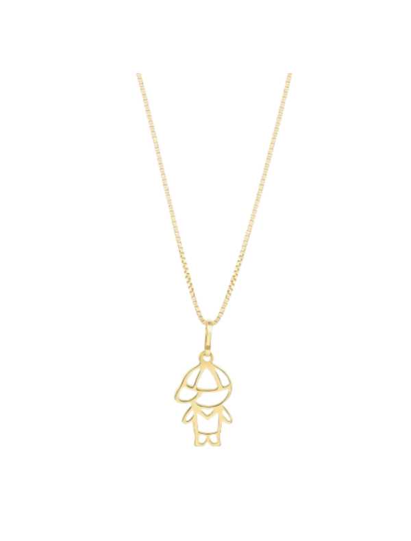 Pingente Menino Meus Amores em Ouro Amarelo
