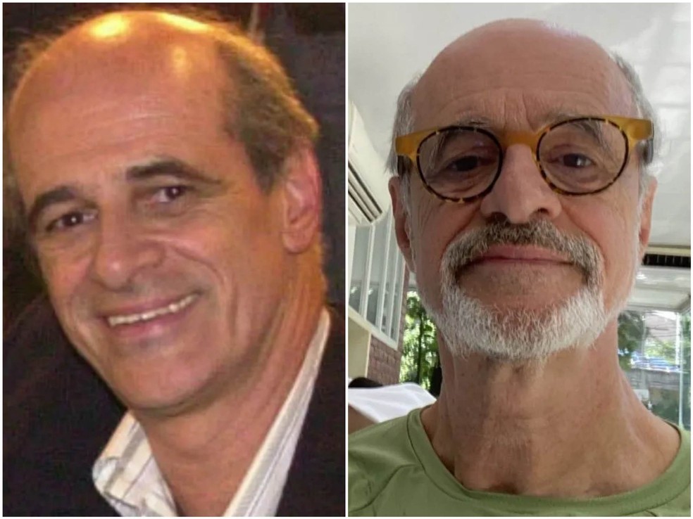 Antes e depois: Marcos Caruso como Carlão, em Mulheres Apaixonadas (Globo, 2003), e com visual atual — Foto: Divulgação/TV Globo e Reprodução/Instagram