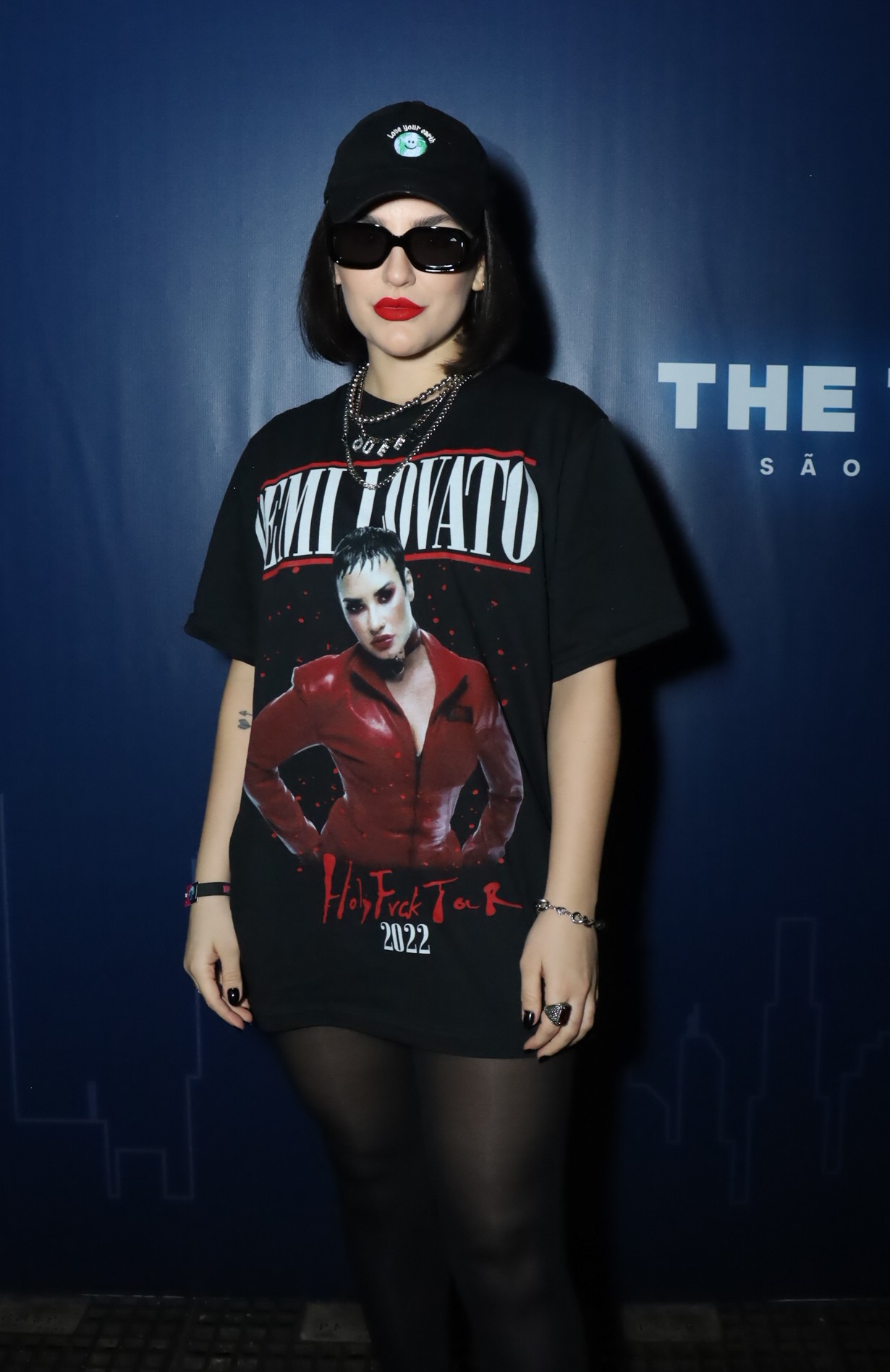 Kefera chega ao The Town com camiseta da Demi Lovato — Foto: Clayton Felizardo/Brazilnews