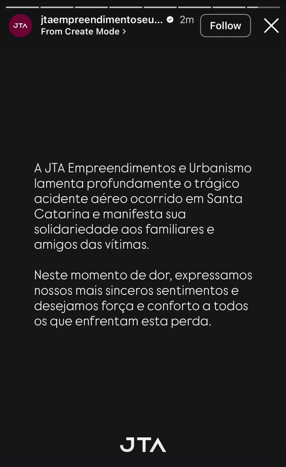 Post da empresa proprietária do helicóptero em que Rick morreu — Foto: Reprodução | Instagram