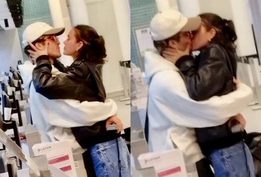 Bruna Marquezine e João Guilherme são flagrados aos beijos em aeroporto; fotos