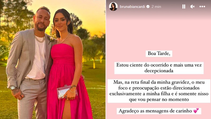 Bruna Biancardi se manifesta sobre rumores de traição de Neymar