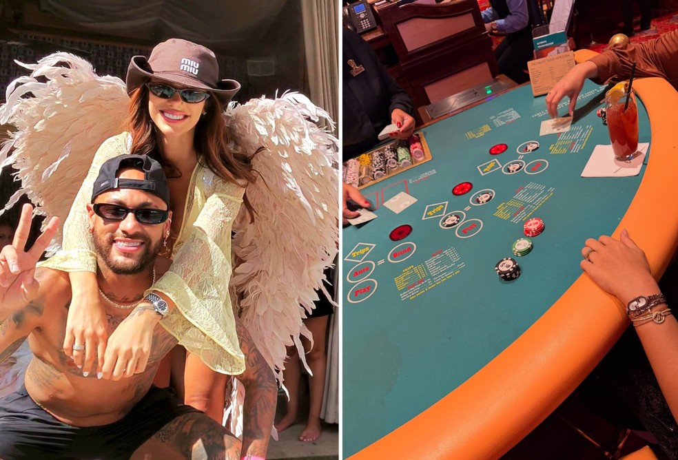 Bruna Biancardi e Neymar em Las Vegas após eliminação da Copa — Foto: Reprodução/Instagram