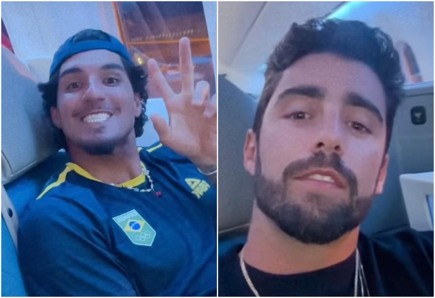Gabriel Medina embarca para Paris com Pedro Scooby após ganhar bronze