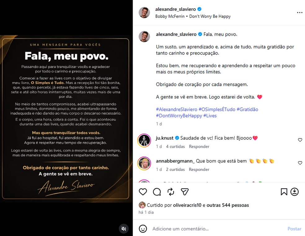 Alexandre Slaviero — Foto: Reprodução/Instagram