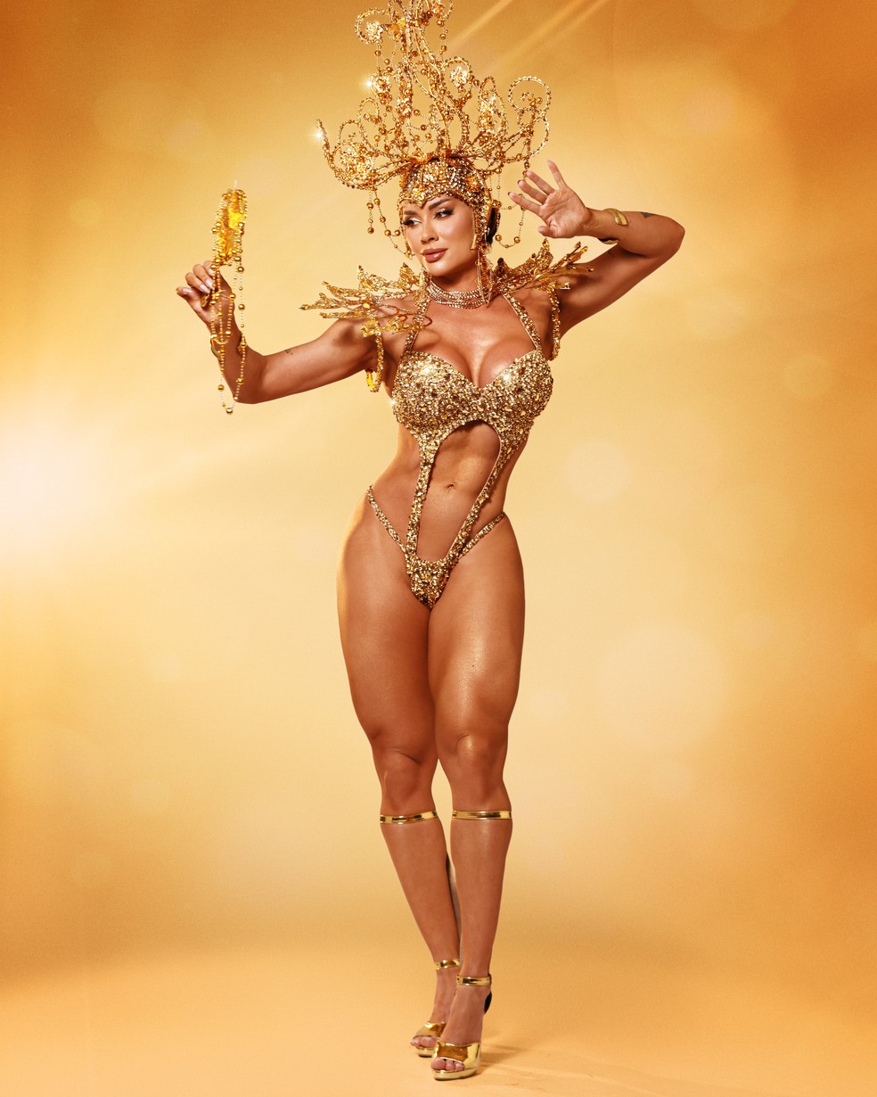 Rainha da Barroca Zona Sul, Juju Salimeni representa Oxum no Carnaval 2026 e fala sobre empoderamento &mdash; Foto: Photos: @picsmarioficial / Video: @levicruzstudio / Make: @bycarolfranca / Hair : @douguinho / Assessor: @kaiocezzar_