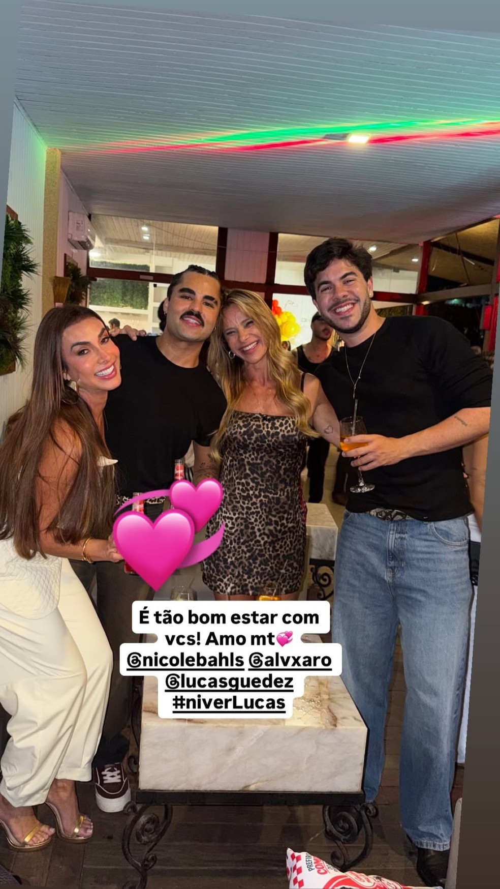 Lucas Gudez celebrou aniversário com famosos — Foto: Reprodução/Instagram