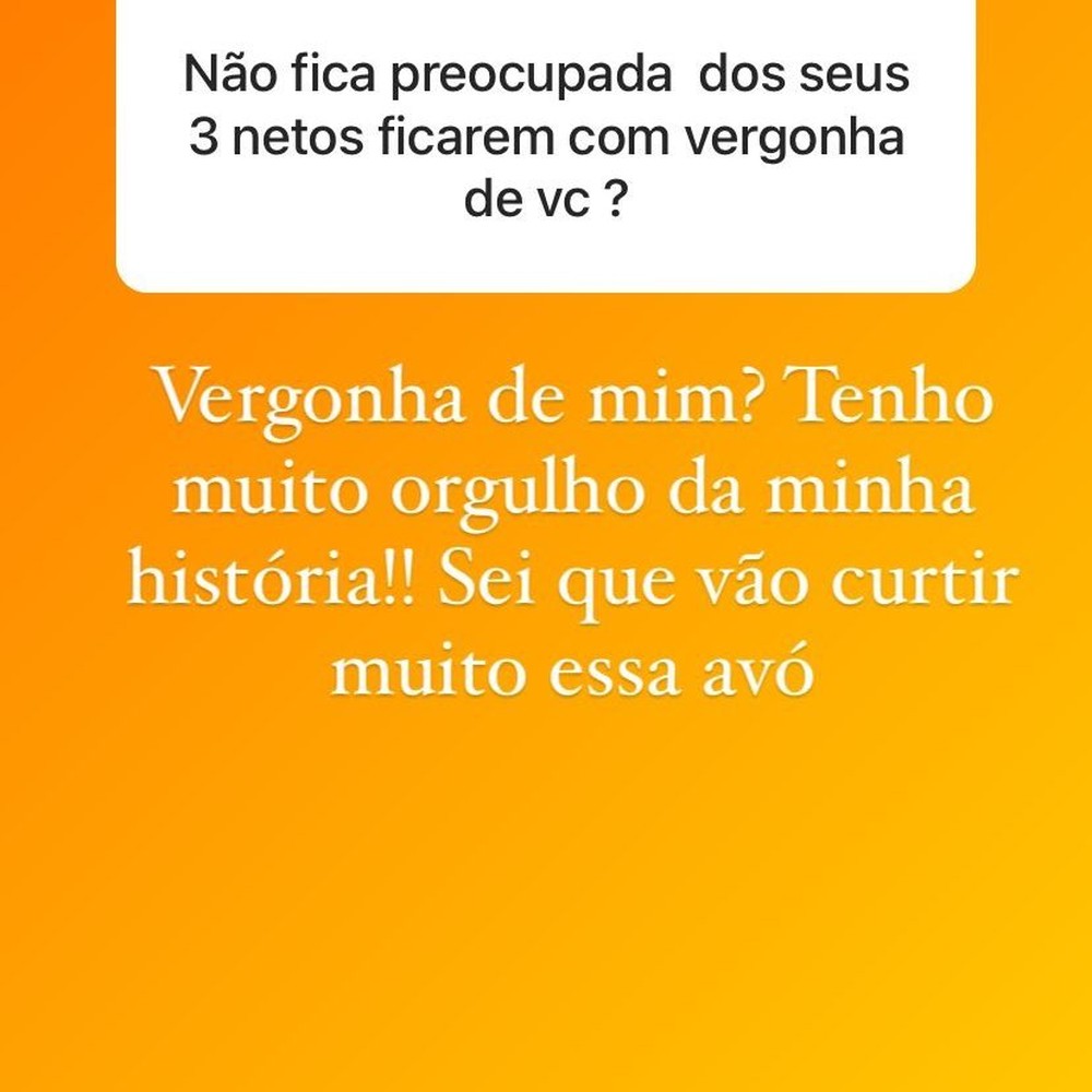 Questionada, Monique Evans fala se teme que netos sintam vergonha dela
