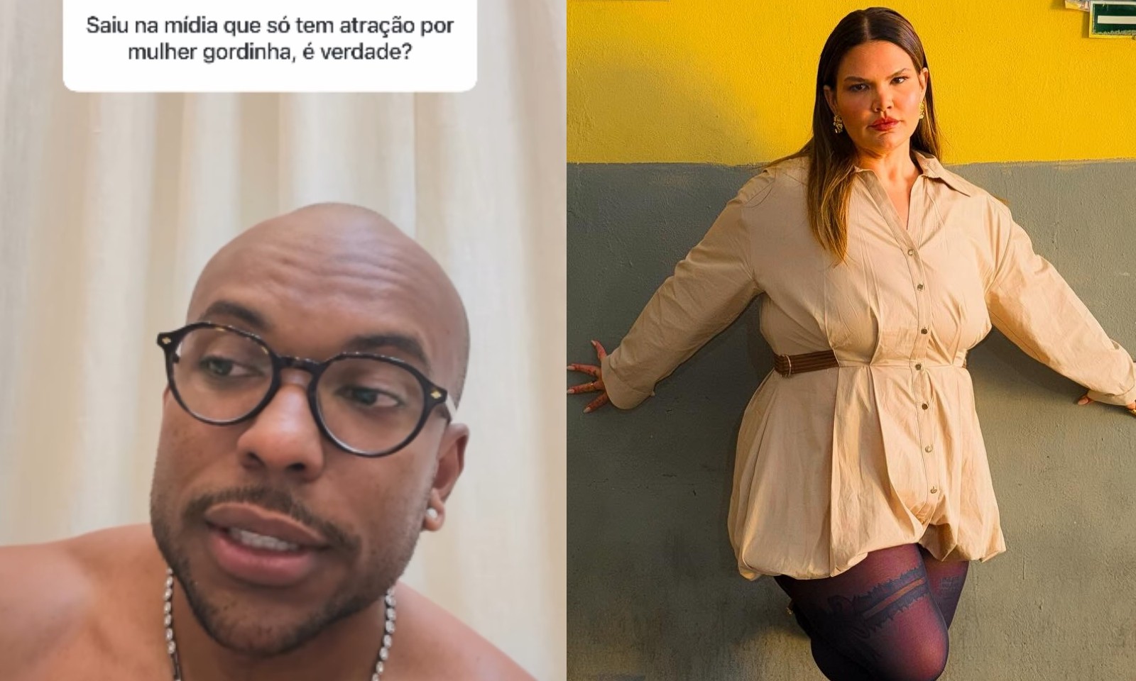 Ex-marido de Thais Carla comenta suposto fetiche em mulheres gordas
