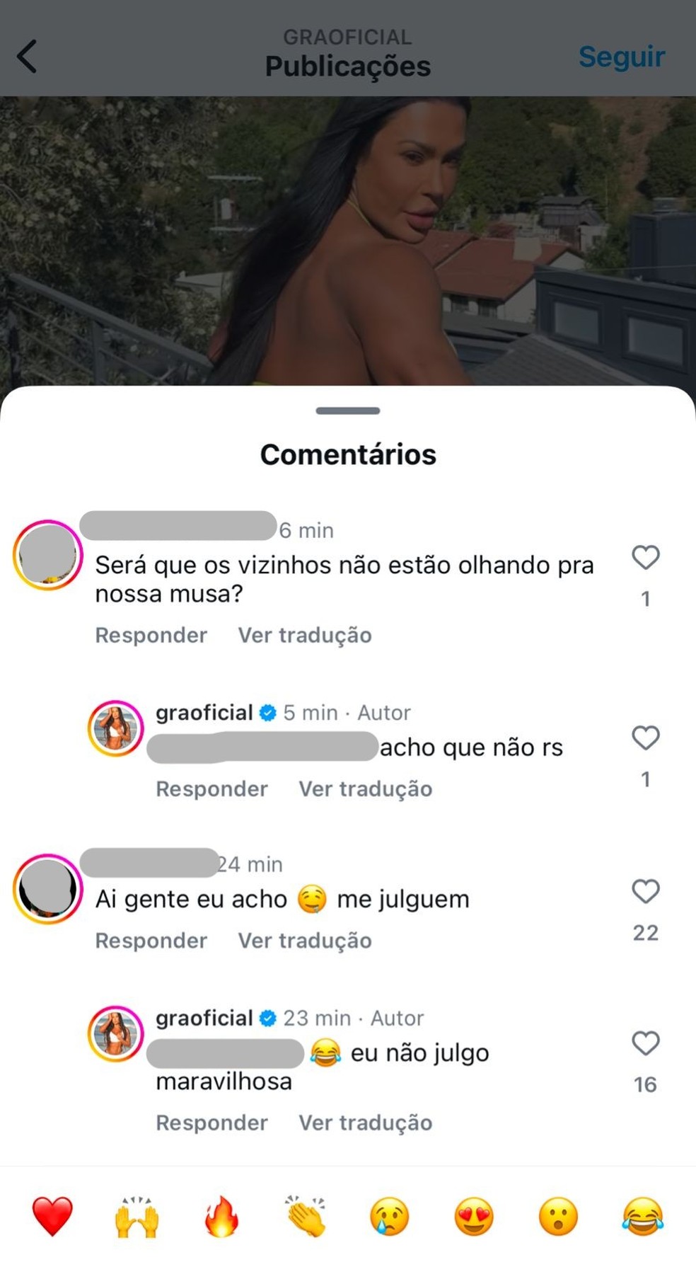 Gracyanne Barbosa interagiu com seguidores — Foto: Reprodução/Instagram
