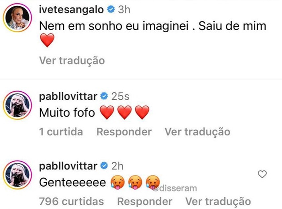 Pabllo Vittar é criticada por comentário em foto de Marcelo, filho de Ivete Sangalo — Foto: Reprodução/Instagram