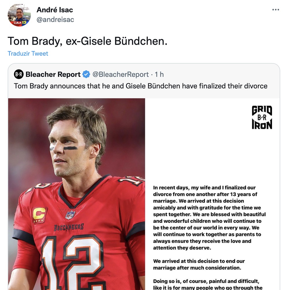 Web chama Tom Brady de "Ex-Gisele" — Foto: Reprodução / Twitter