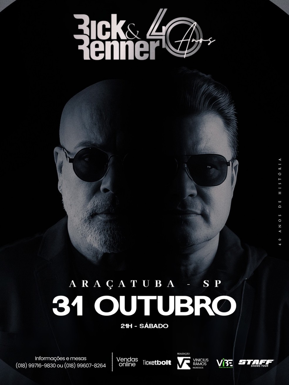 Agenda de show de Rick e Renner — Foto: Reprodução/Instagram