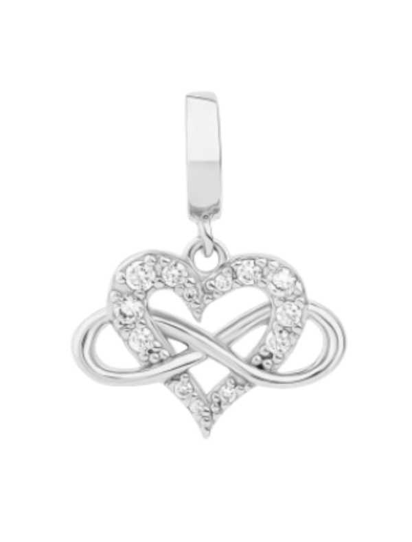 Charm Amor Infinito Cravejado em Prata 925