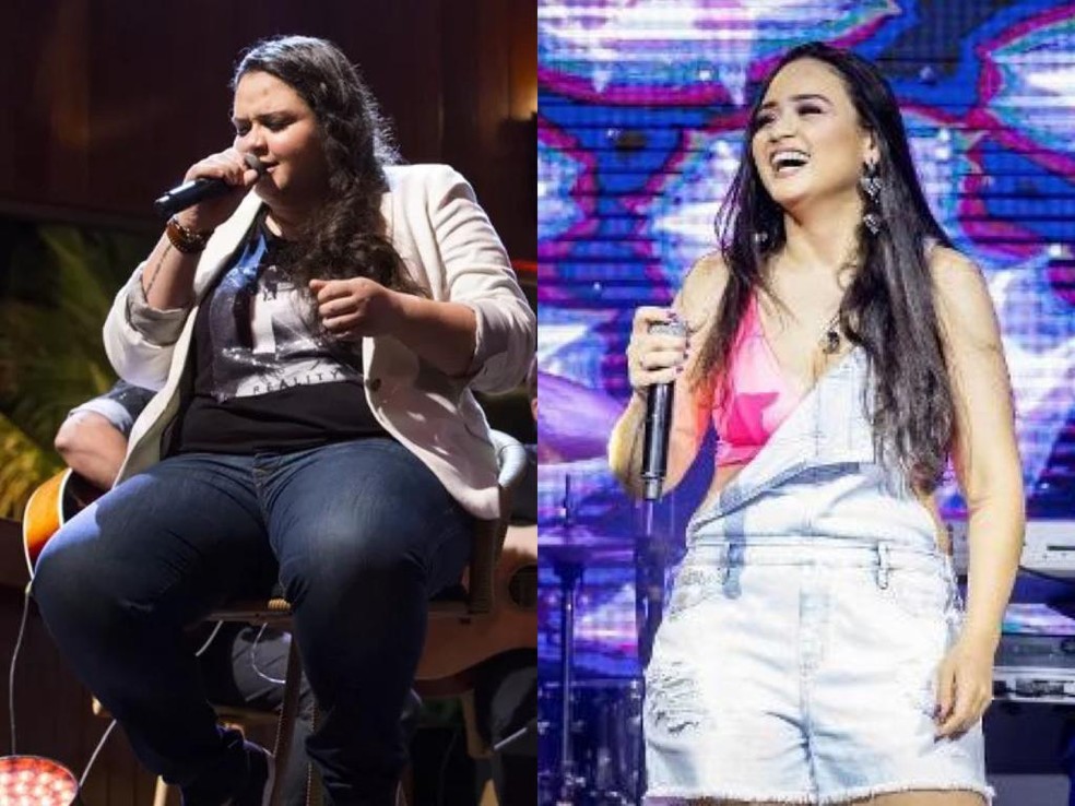 Antes e depois de Luiza Martins — Foto: Divulgação e Instagram