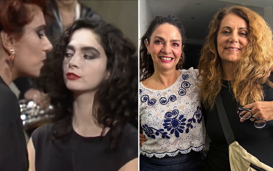 Patricya Travassos e Claudia Ohana na novela 'Vamp' (Globo, 1991); e em reencontro em 2026