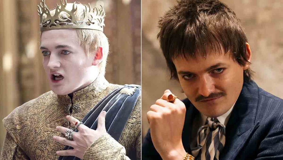 Jack Gleeson como Joffrey em 'Game of Thrones' e em 'The Famous Five' — Foto: Divulgação/HBO e James Pardon/BBC