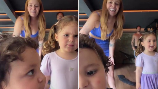 Viih Tube mostra shape com 20 kg a menos e filhos 'invadem' treino; vídeos