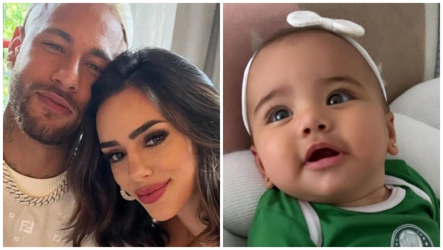 Bruna Biancardi mostra filha com Neymar usando roupa do Palmeiras
