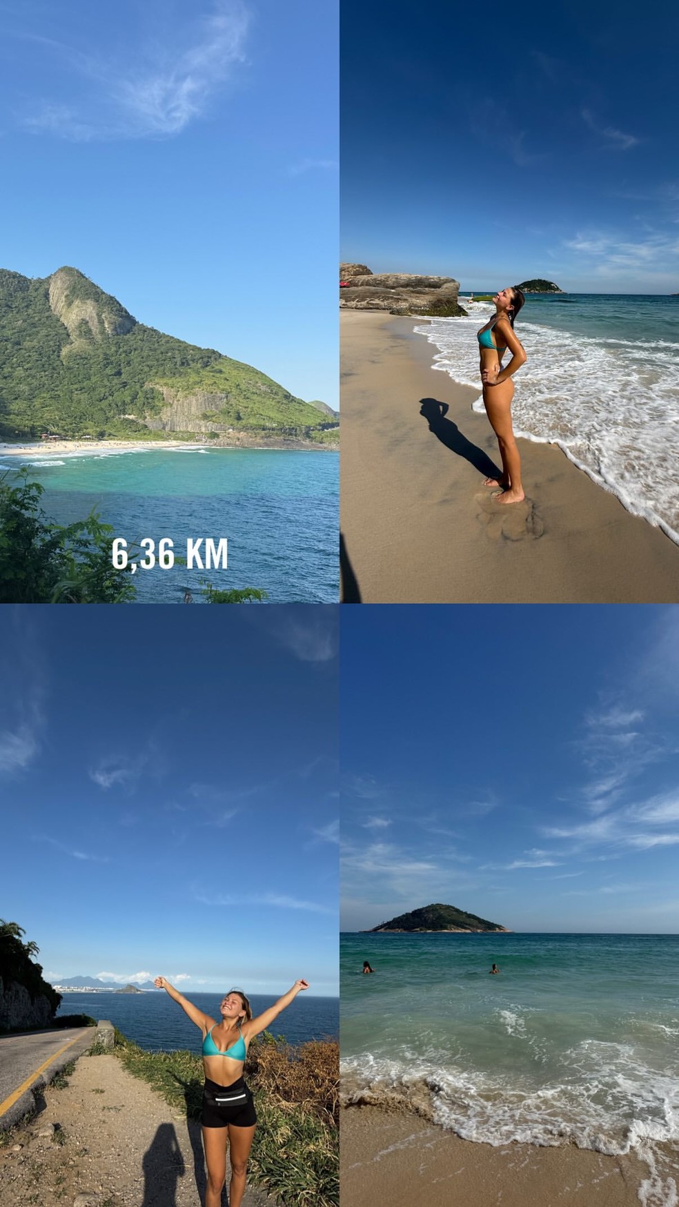 Nikki Meneghel, sobrinha de Xuxa, em dia de praia — Foto: Reprodução/Instagram