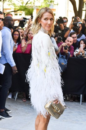 Céline Dion na semana de moda de Paris, em 2019