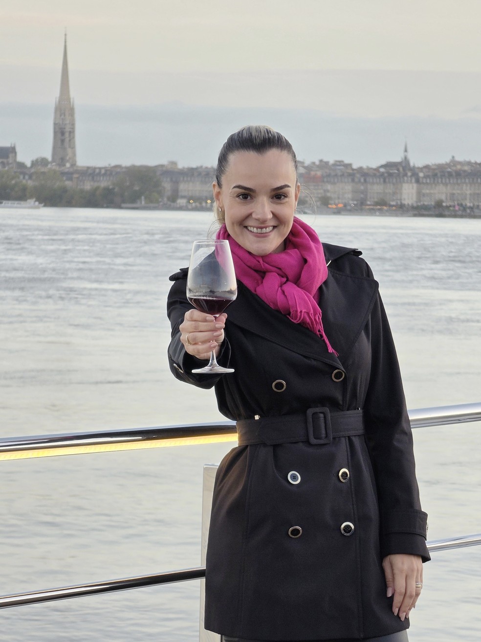 Thalita Ribeiro faz degustação de vinhos em Bordeaux, na França — Foto: Arquivo pessoal