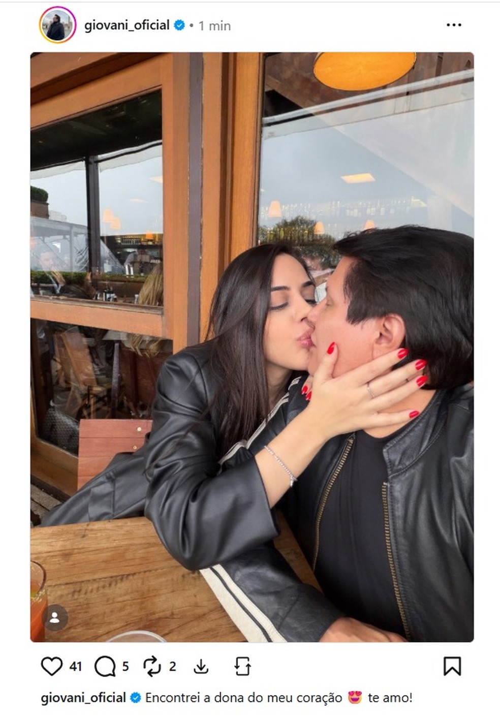 Giovani, dupla de Gian, se declara à nova namorada após fim do casamento de 26 anos — Foto: Reprodução/Instagram
