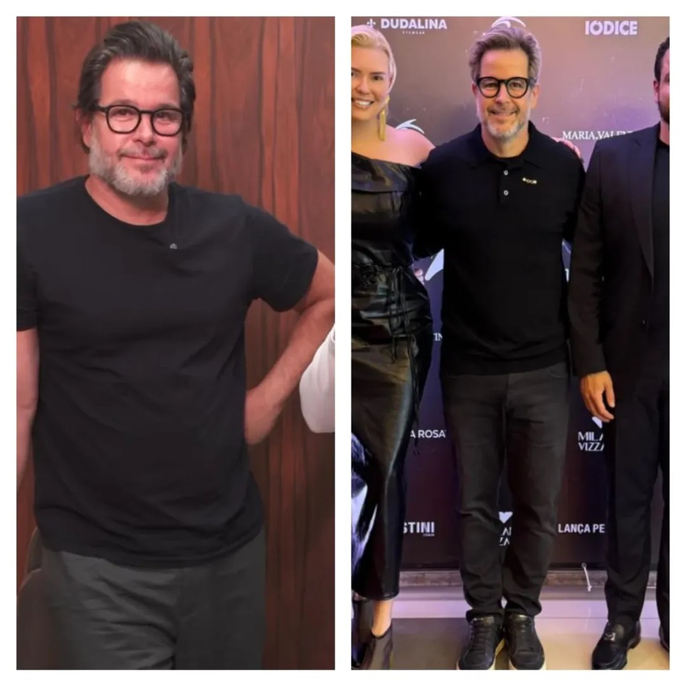 Murilo Benício antes e depois de eliminar 12 quilos — Foto: Reprodução/Instagram