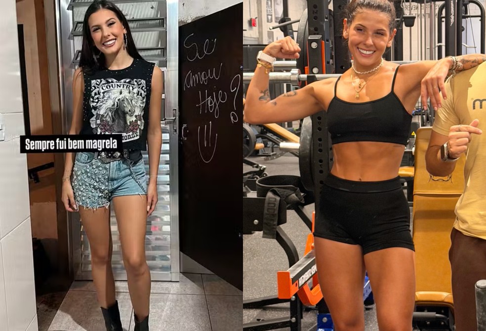 Ana Castela exibe muque, abdômen e supercoxas após diminuir percentual de gordura; relembre antes e depois! — Foto: Reprodução/Instagram