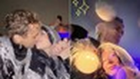 Larissa Manoela e André Luiz Frambach se beijam na chuva no Rock in Rio: "Te amo"