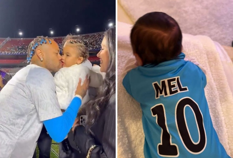 Bruna Biancardi e Mavie marcam presença no jogo de Neymar