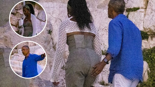 Na Grécia, Barack Obama é clicado em momento indiscreto com a mulher, Michelle