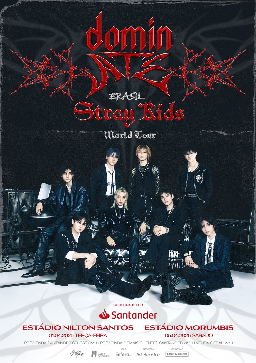 Grupo de K-Pop Stray Kids anuncia turnê mundial 'dominATE' com