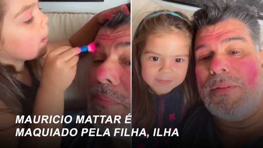Mauricio Mattar é maquiado pela filha caçula; vídeo