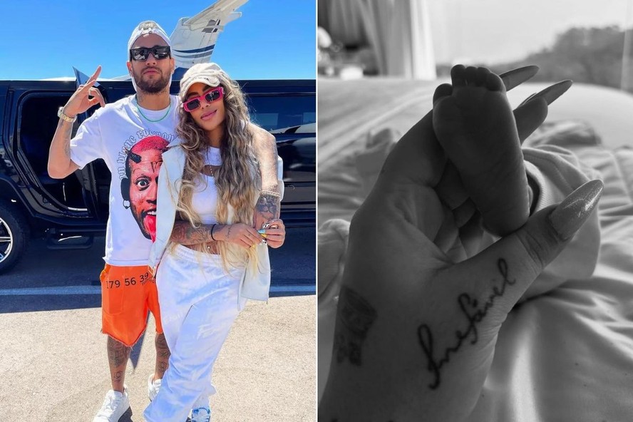 Rafaella Santos, em gái của Neymar, chào đón cháu gái Helena