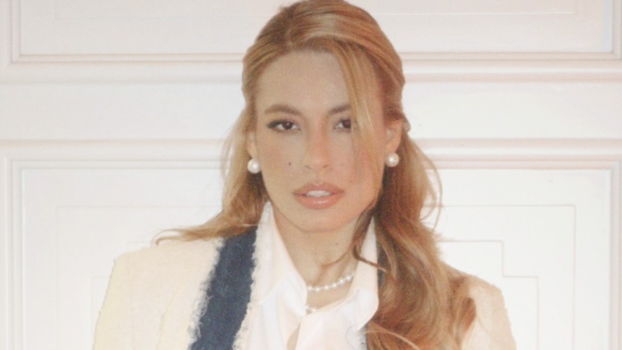 Beatriz Reis usa look exclusivo na Semana de Moda de Milão