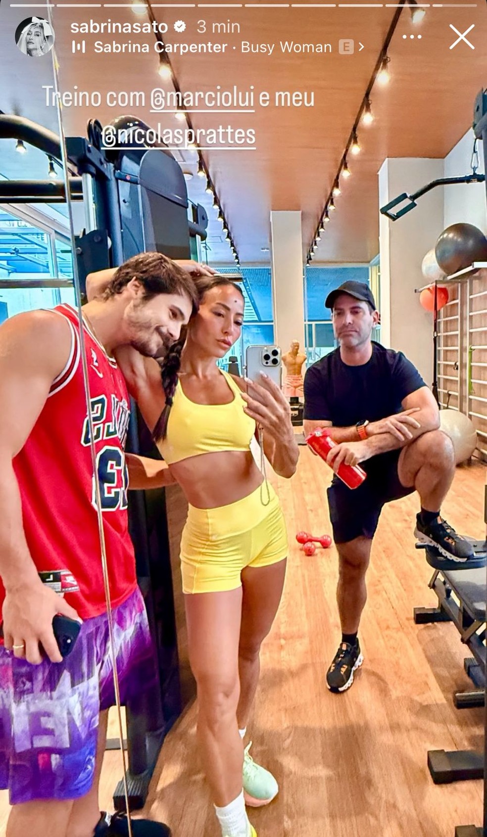 Nicolas Prattes, Sabrina Sato e Marcio Lui — Foto: Reprodução/Instagram
