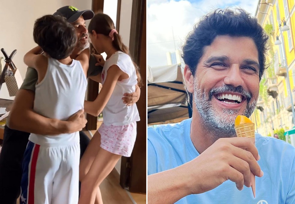 Bruno Cabrerizo curte a Itália com os filhos, Gaia e Elia — Foto: Instagram