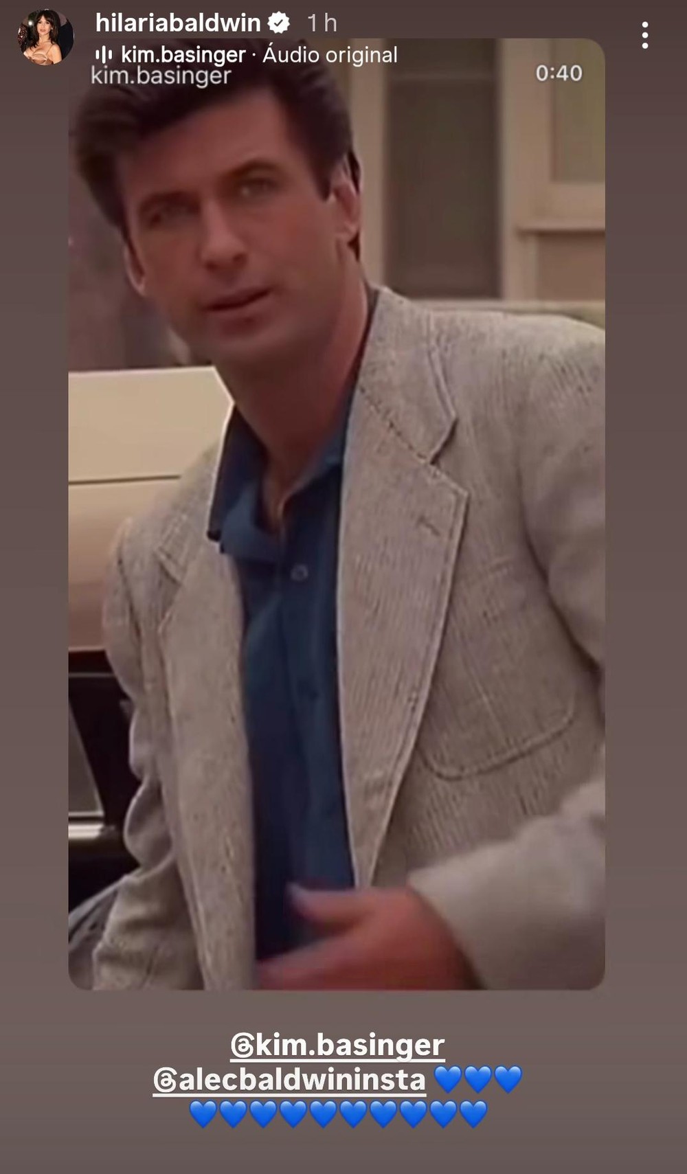 Atriz parabeniza Alec Baldwin com filme em que se apaixonaram e atual ...
