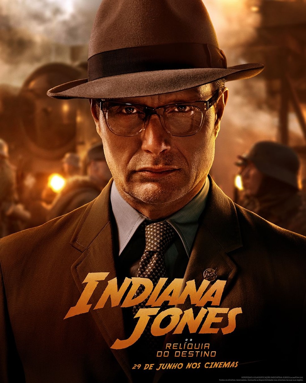 Mads Mikkelsen é Jürgen Voller em 'Indiana Jones 5' — Foto: Divulgação