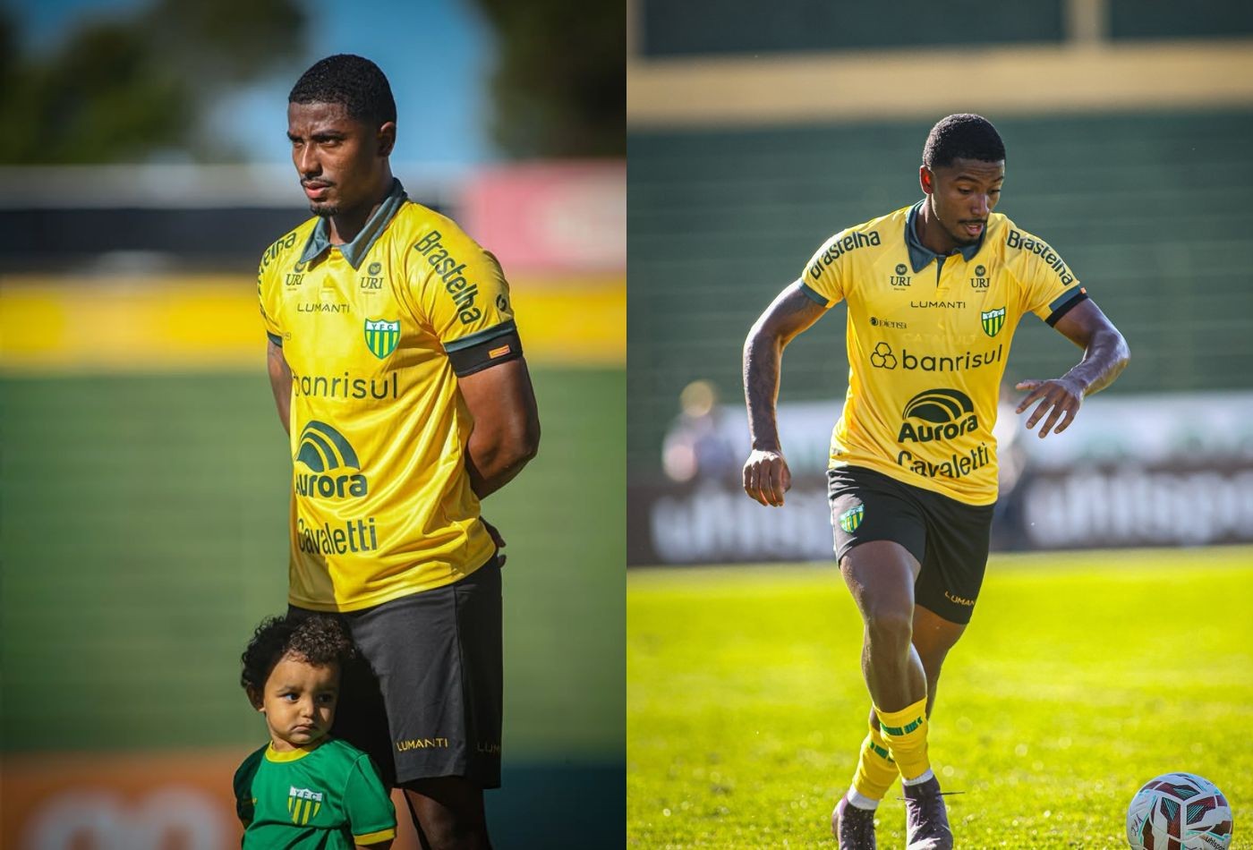 Antes da morte do filho, jogador do Ypiranga FC se emocionou ao entrar em campo com ele: 
