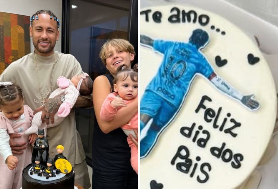 Neymar celebra Dia dos Pais com os quatro filhos