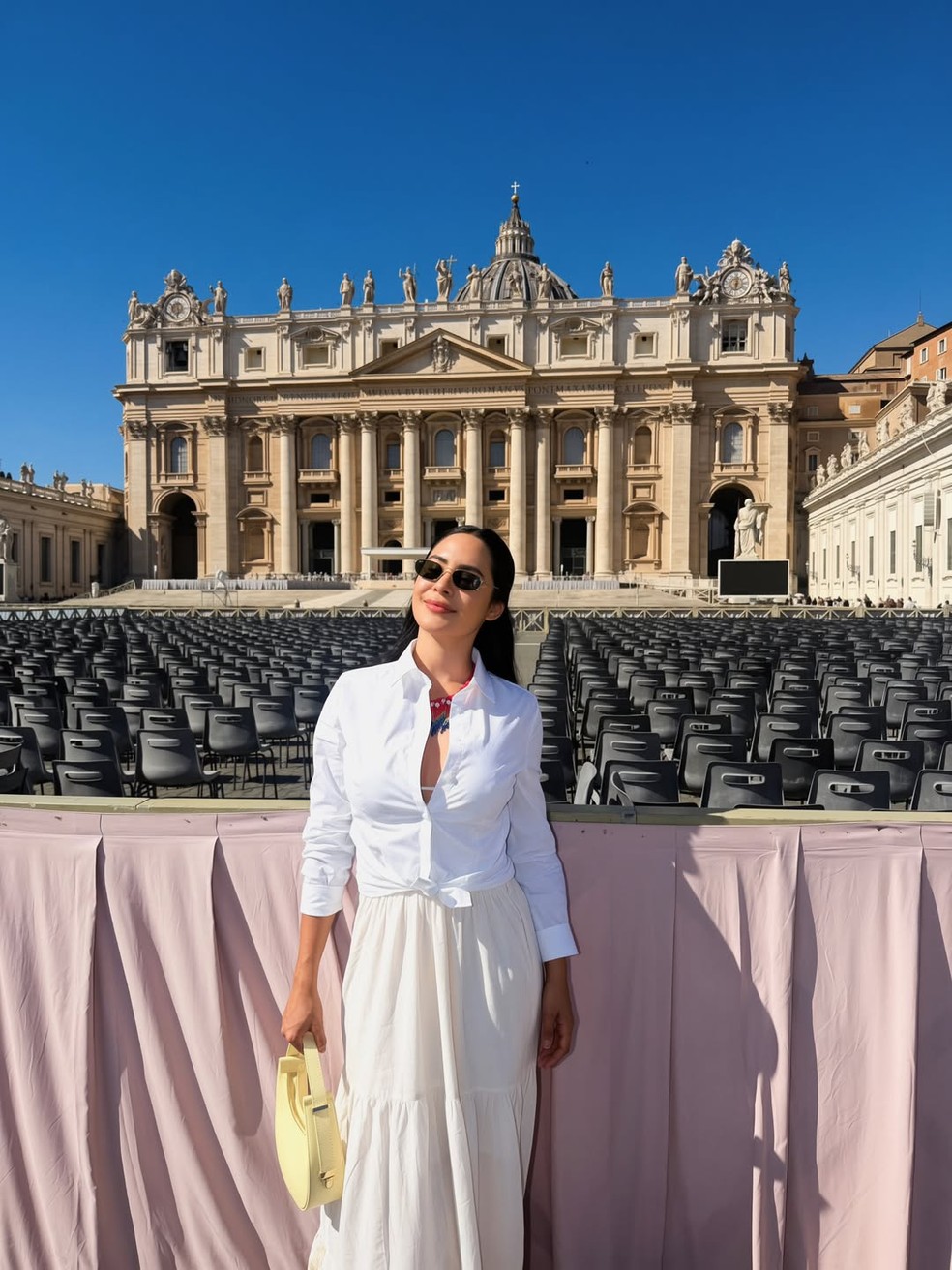 Isabelle Nogueira faz visita ao Vaticano — Foto: Reprodução/Instagram