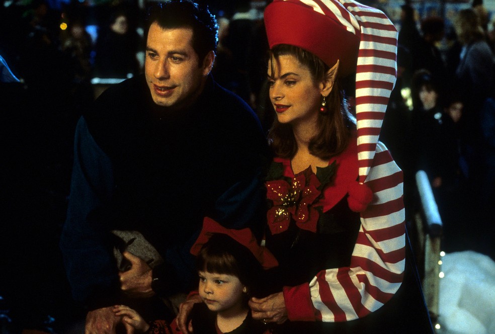 Kirstie Alley e John Travolta em cena de Olha Quem Está Falando Agora (1993) — Foto: Divulgação