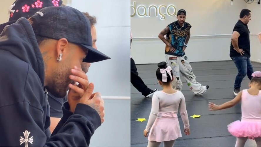 Neymar em aula de balé com Mavie