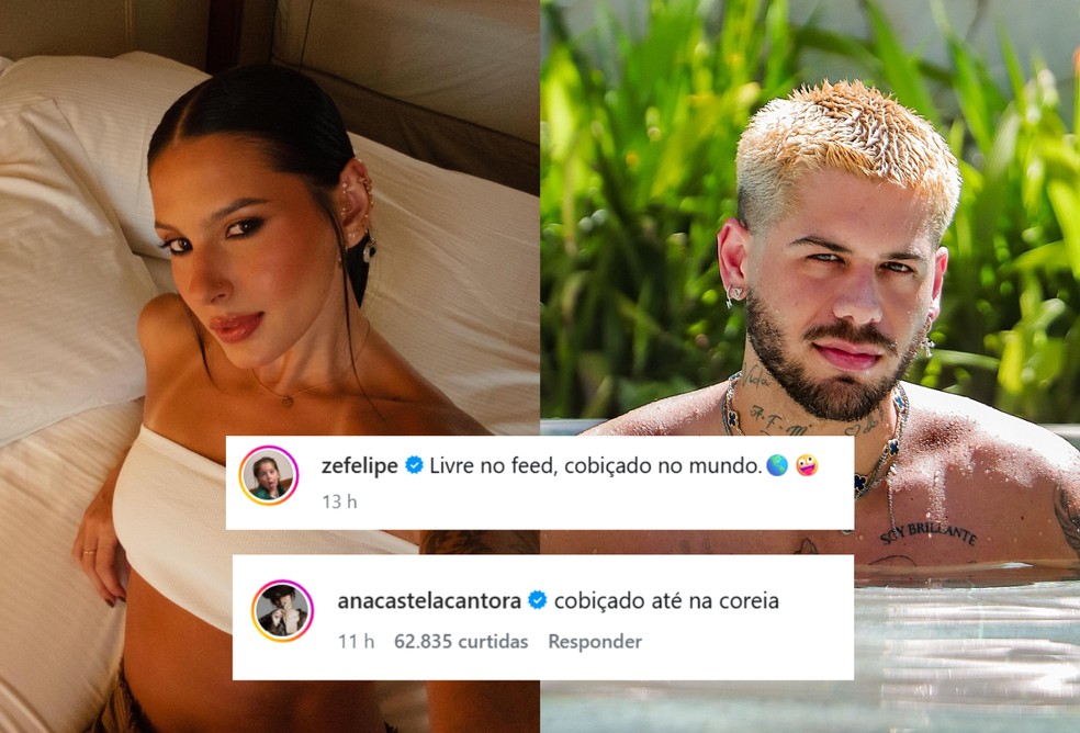 Ana Castela 'provoca' Zé Felipe após cantada de influenciador coreano — Foto: Reprodução/ Instagram